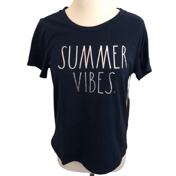 Rae dunn summer vibe tee navy small. - Picture 3 of 7